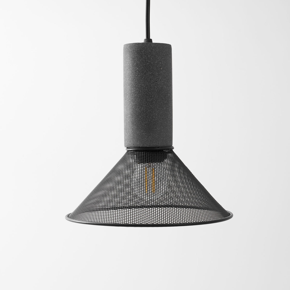 Beton Hanglamp Industrieel Cilinder Metaal Zwart Grijs E27