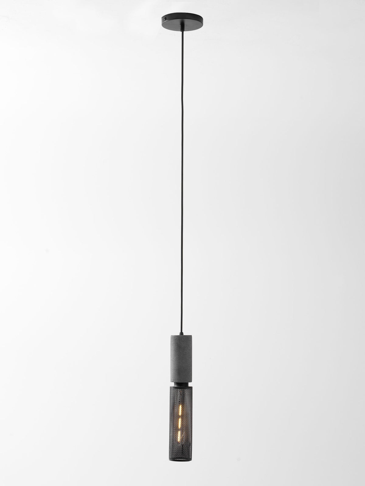 Beton Hanglamp Industrieel Cilinder Metaal Zwart Grijs E27