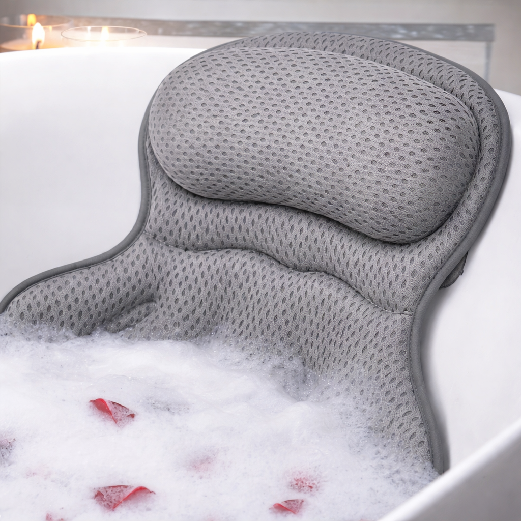 Ergonomisch Badkussen met Neksteun en Rugondersteuning - 4D-Mesh Ademend