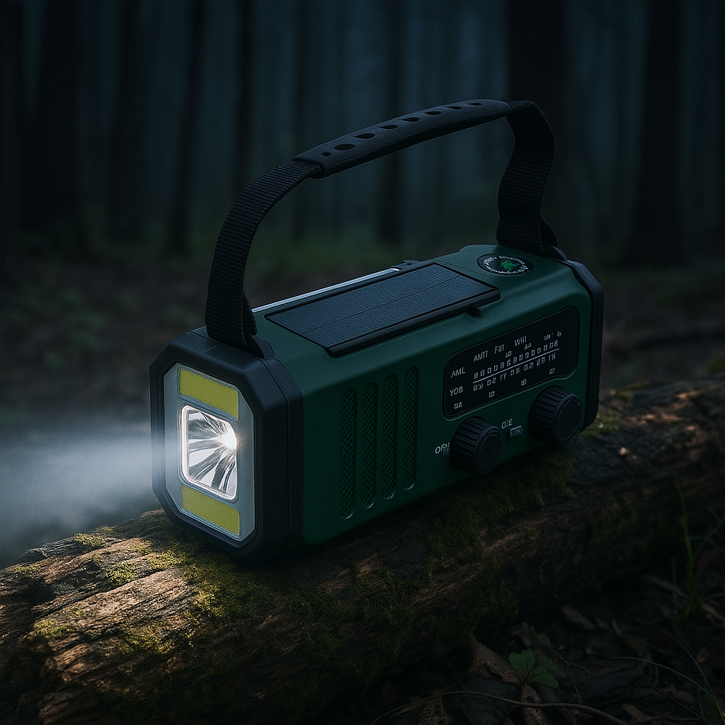 Noodradio met Zonnepaneel en Slinger - Powerbank en LED Zaklamp voor Outdoor Camping en Noodgevallen