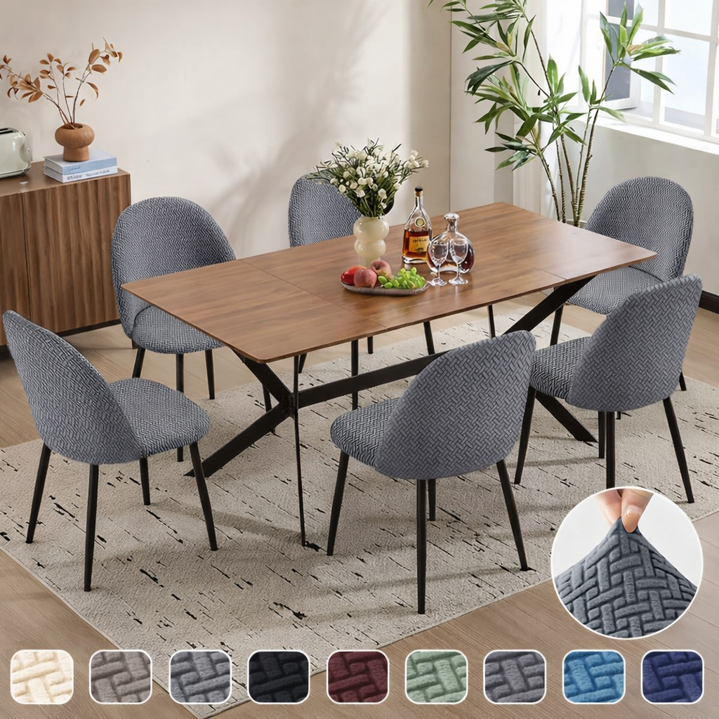 Elastische Stoelhoes Set voor Eetkamerstoelen Beschermhoes Moderne Stretch Design Wasbaar 4 tot 6 Stuks
