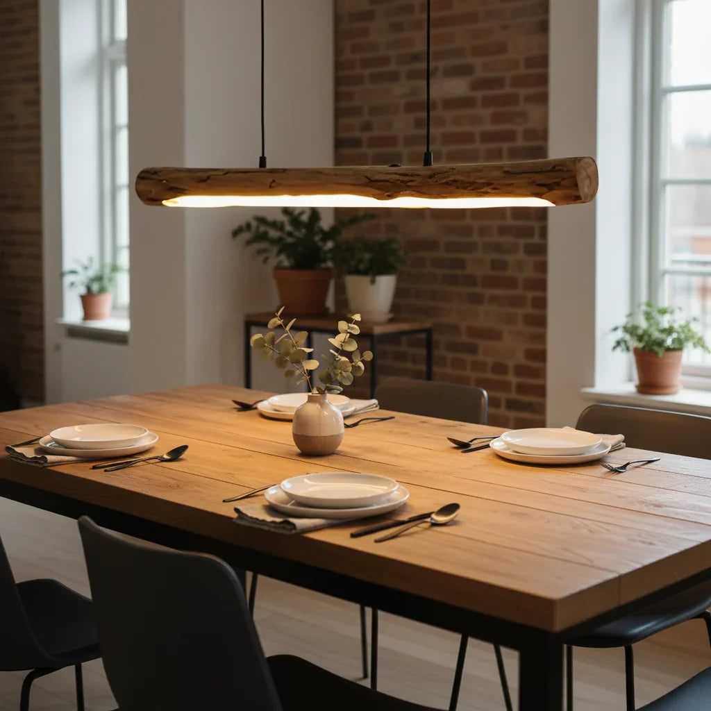 Dimbare Hanglamp Hout 80cm Zwart Metaal Warm Wit LED Eettafel Scandinavisch Design Sfeervol Sfeerverlichting