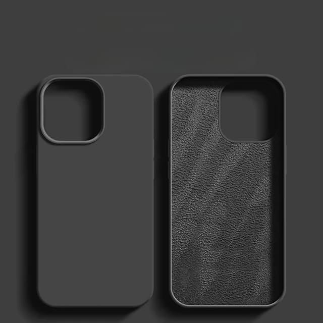 Vloeibaar Siliconen iPhone Hoesje met Schokdemping voor 14 15 16 17 Pro Max Modellen Klassieke Beschermhoes
