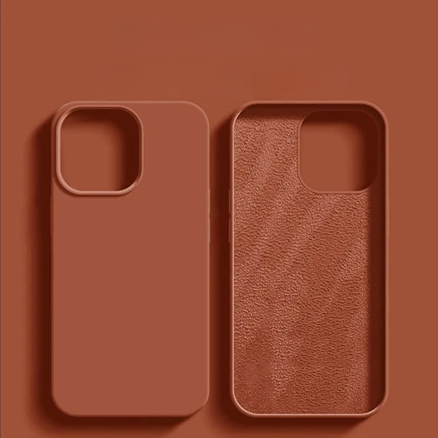Vloeibaar Siliconen iPhone Hoesje met Schokdemping voor 14 15 16 17 Pro Max Modellen Klassieke Beschermhoes