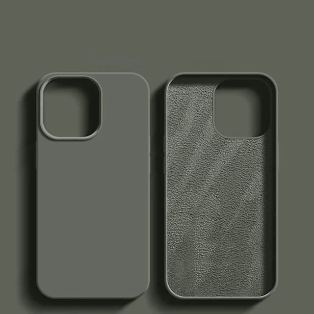 Vloeibaar Siliconen iPhone Hoesje met Schokdemping voor 14 15 16 17 Pro Max Modellen Klassieke Beschermhoes