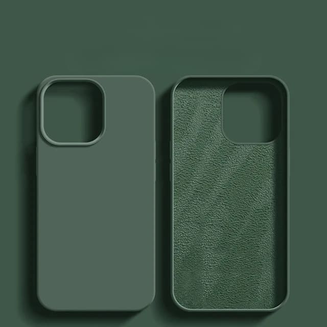 Vloeibaar Siliconen iPhone Hoesje met Schokdemping voor 14 15 16 17 Pro Max Modellen Klassieke Beschermhoes