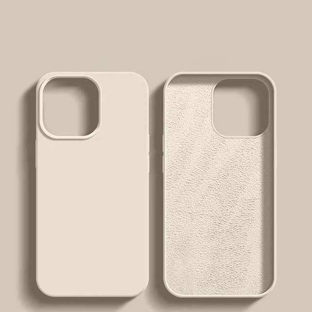 Vloeibaar Siliconen iPhone Hoesje met Schokdemping voor 14 15 16 17 Pro Max Modellen Klassieke Beschermhoes