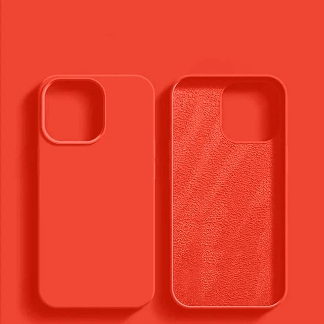 Vloeibaar Siliconen iPhone Hoesje met Schokdemping voor 14 15 16 17 Pro Max Modellen Klassieke Beschermhoes