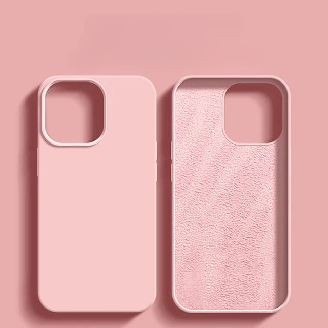 Vloeibaar Siliconen iPhone Hoesje met Schokdemping voor 14 15 16 17 Pro Max Modellen Klassieke Beschermhoes