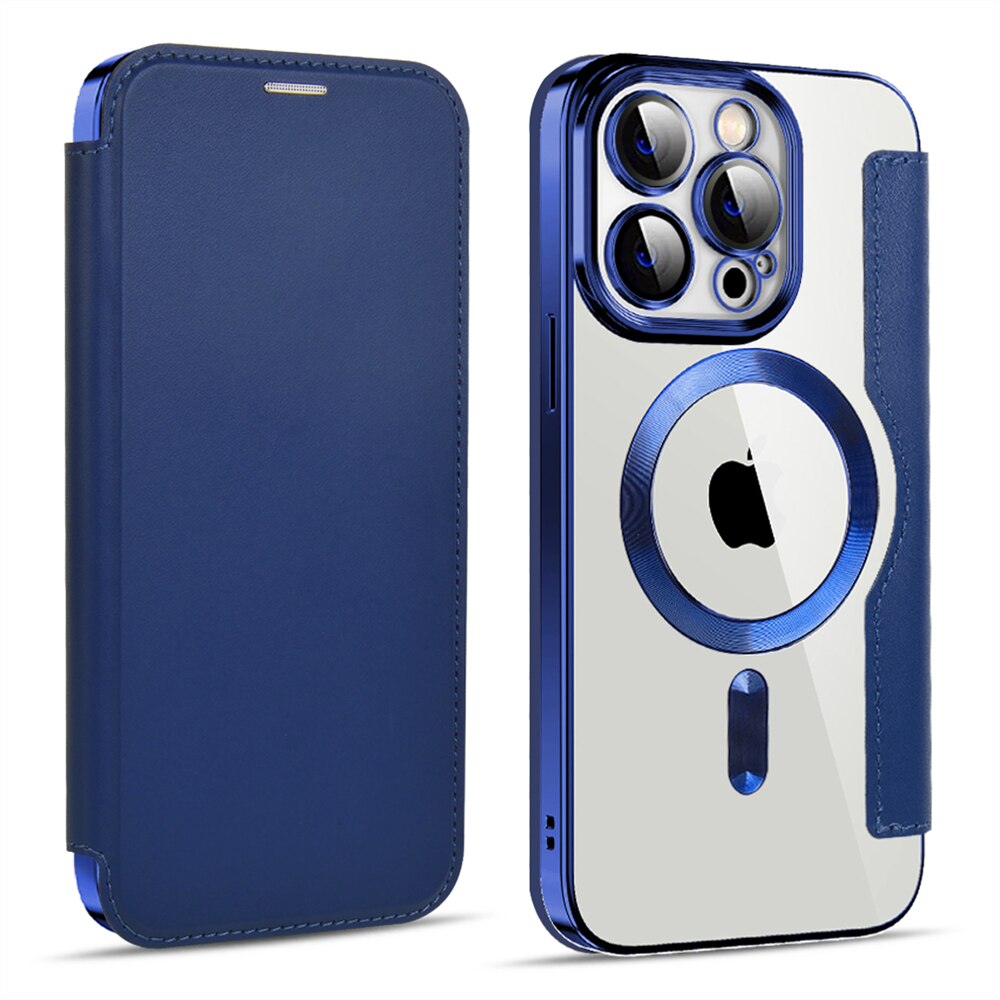 Transparante Portemonnee Telefoonhoes met MagSafe en RFID-blokkering voor iPhone 12 13 14 15 16 17 Reeks