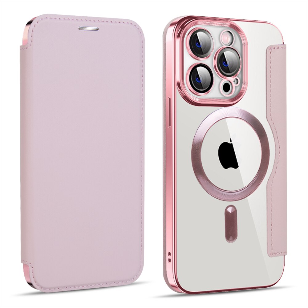 Transparante Portemonnee Telefoonhoes met MagSafe en RFID-blokkering voor iPhone 12 13 14 15 16 17 Reeks