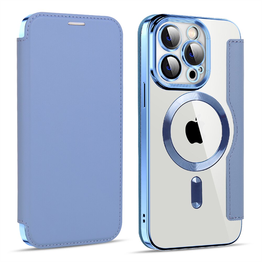 Transparante Portemonnee Telefoonhoes met MagSafe en RFID-blokkering voor iPhone 12 13 14 15 16 17 Reeks