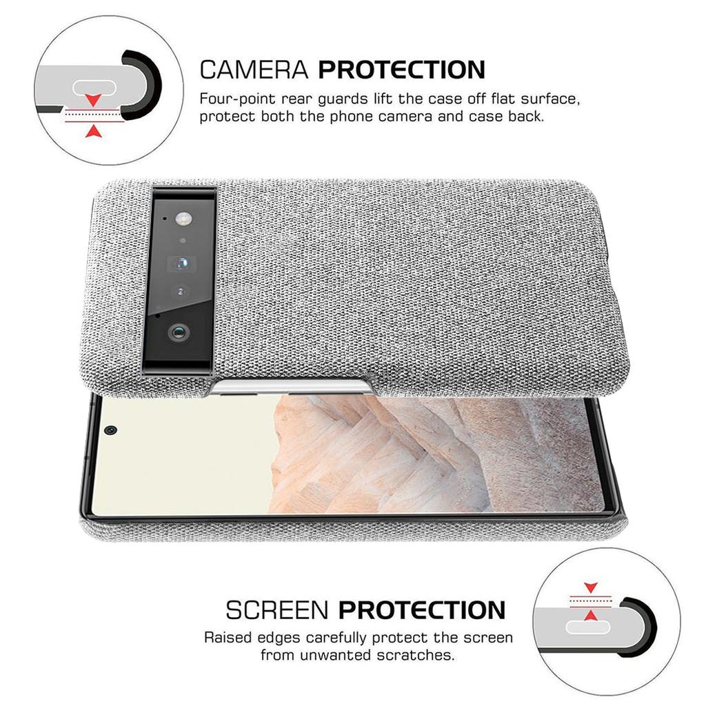 Telefoonhoesje met Stoffen Textuur voor Google Pixel 5 tot 11 Pro XL Schokbestendig Duurzaam Beschermhoes