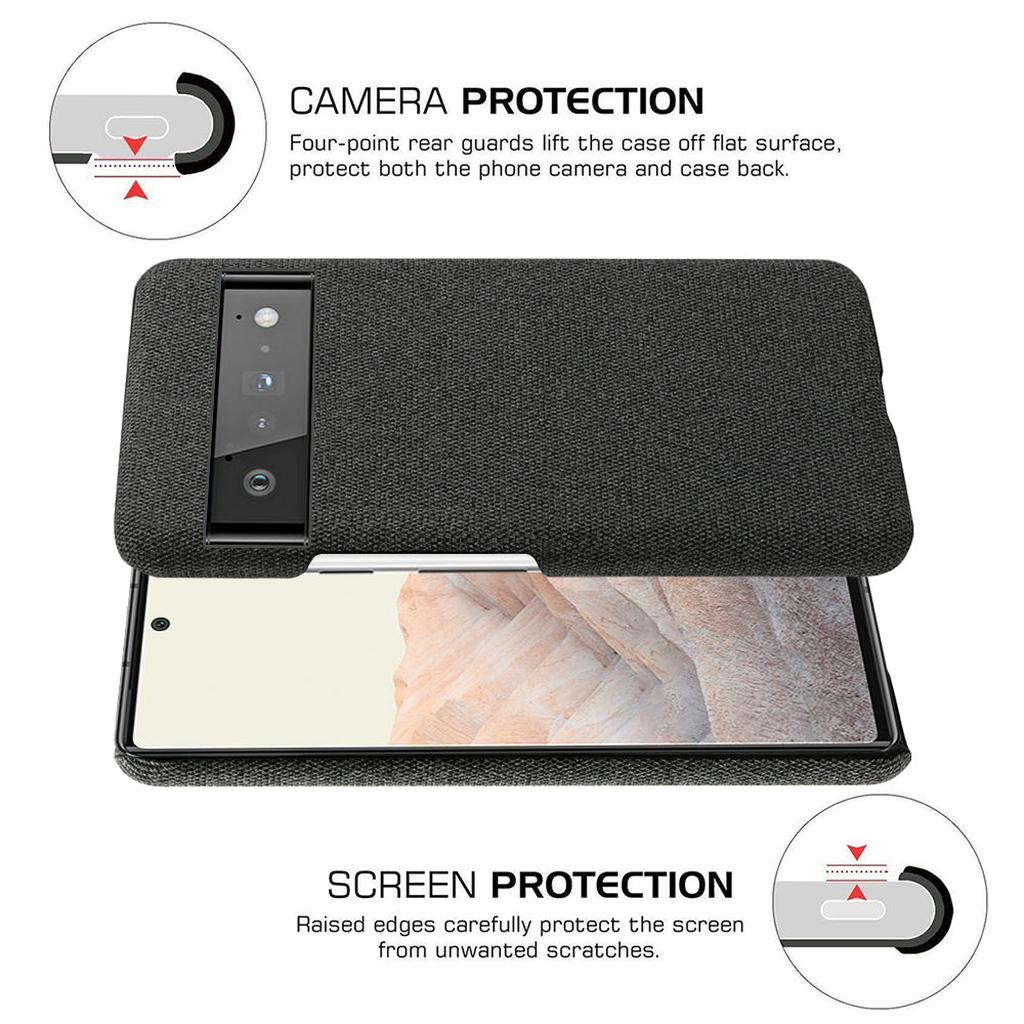 Telefoonhoesje met Stoffen Textuur voor Google Pixel 5 tot 11 Pro XL Schokbestendig Duurzaam Beschermhoes