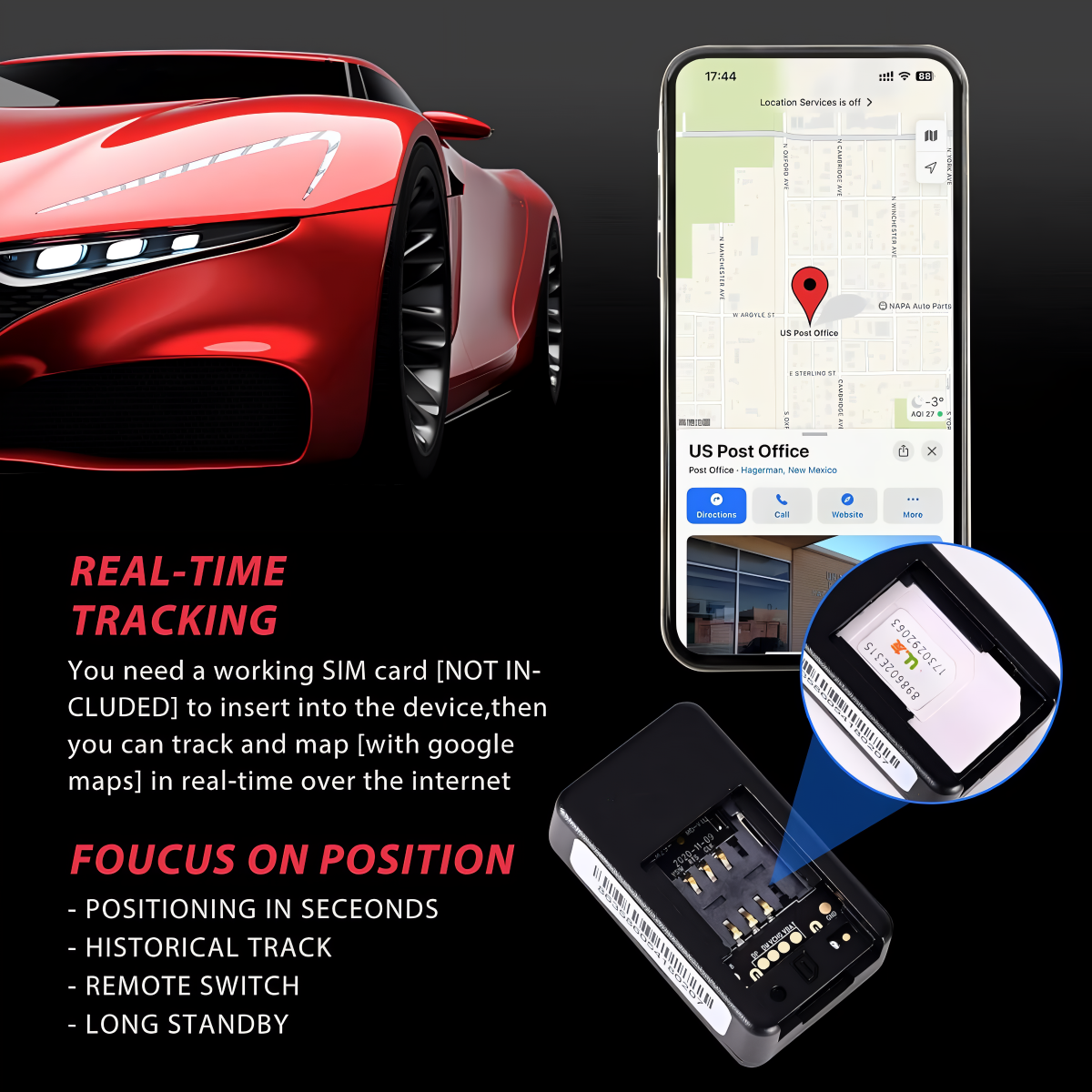 Compacte GPS Tracker met Magneet Real-Time Voertuigvolgsysteem Wereldwijd Gebruik Waterdicht 180 Dagen