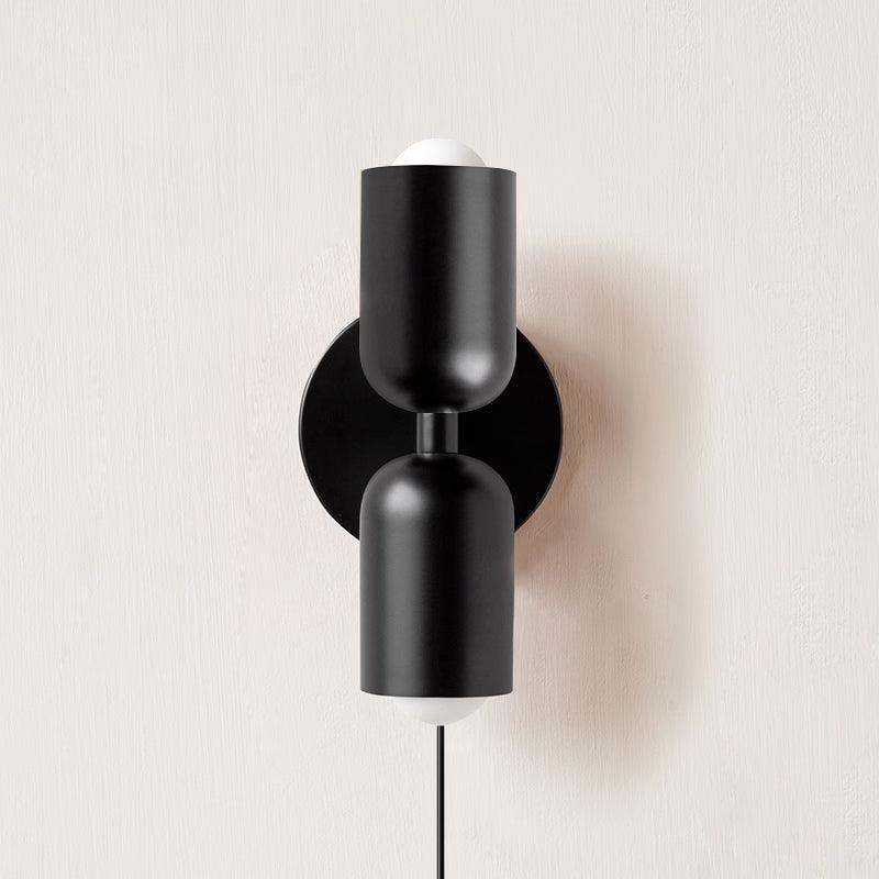 Dubbele Wandlamp met Stekker Lichtrichting Boven en Beneden Metalen Armatuur Gekleurde Kap E26 / E27 Fitting