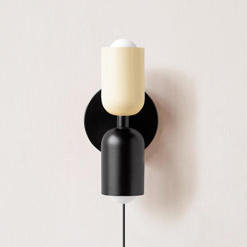 Dubbele Wandlamp met Stekker Lichtrichting Boven en Beneden Metalen Armatuur Gekleurde Kap E26 / E27 Fitting