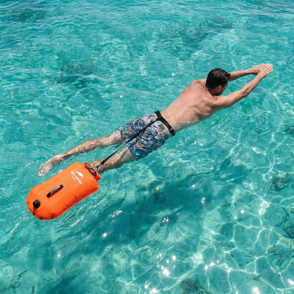 Zwemboeisignaalbaken Waterdicht Opbergvak Oranje Roze Sleeplijn Veiligheid Openwater Zwemmen Training Triathlon Zichtbaar