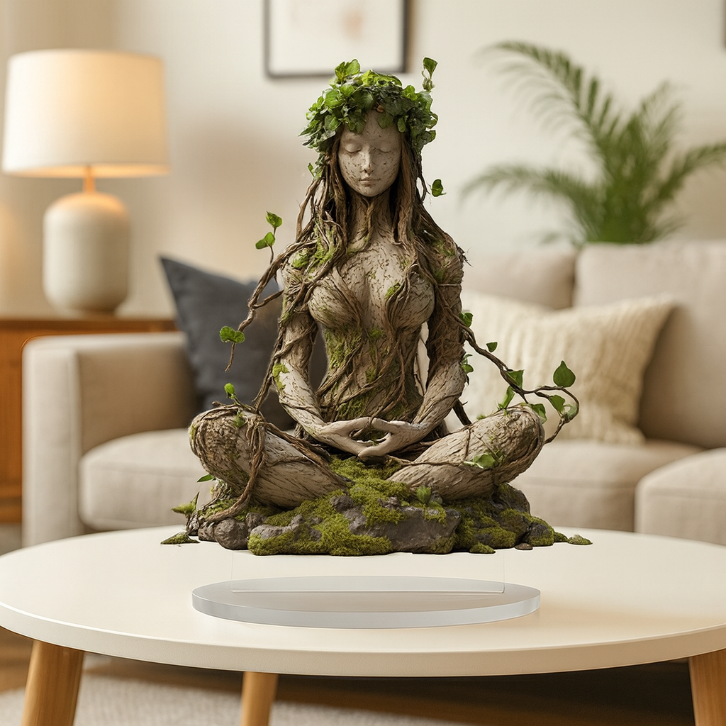 Spirituele Godin Sculptuur Acryl - Meditatieve Woonkamerdecoratie voor Mindfulness - 16.3×20 cm Moderne Kunstfiguur