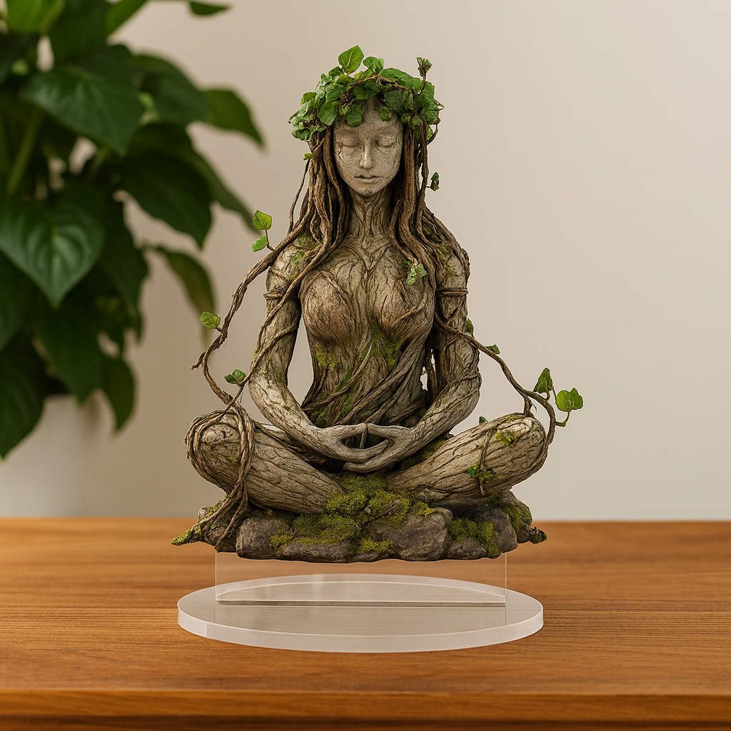 Spirituele Godin Sculptuur Acryl - Meditatieve Woonkamerdecoratie voor Mindfulness - 16.3×20 cm Moderne Kunstfiguur