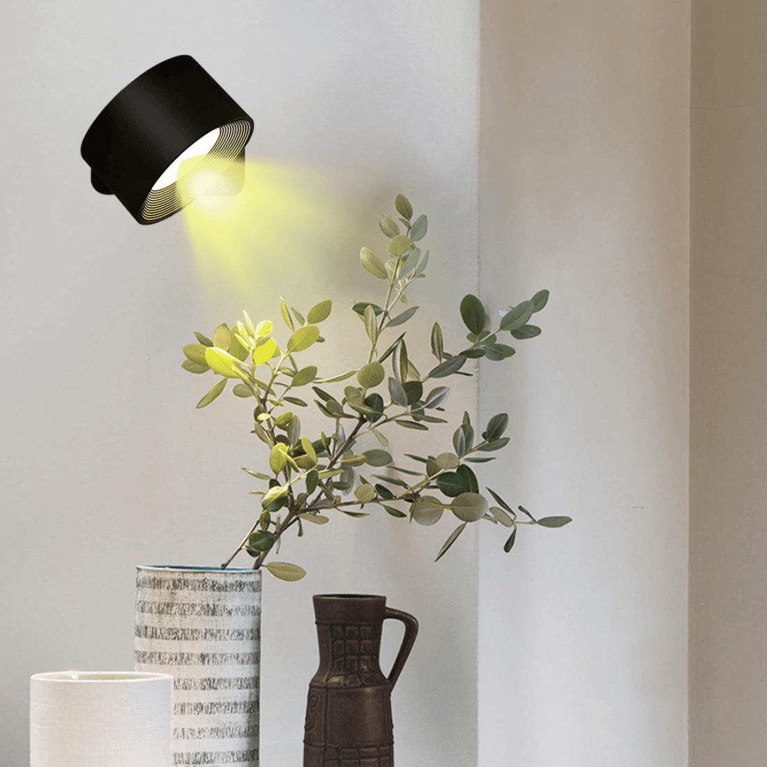 Draadloze Wandlamp Verstelbaar 360° LED Oplaadbaar USB Leeslamp Slaapkamer Woonkamer Hal Batterij Dimbaar