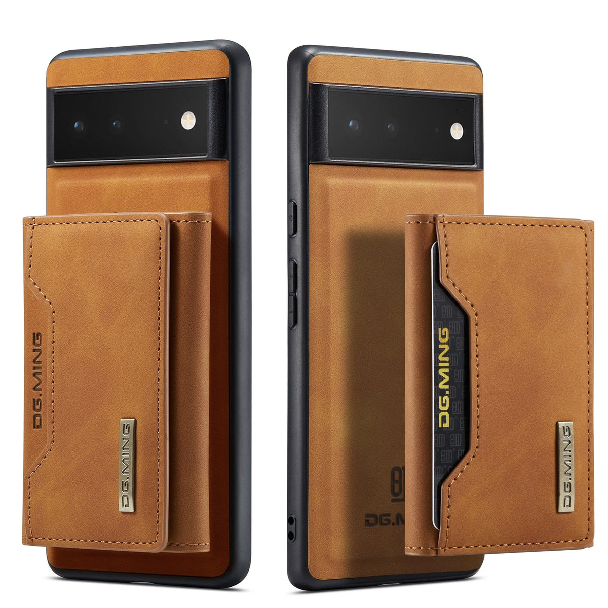 Afneembare Lederen Portemonnee Hoes Google Pixel Magnetisch met Kaartslots Bruin Zwart Smartphone Accessoire