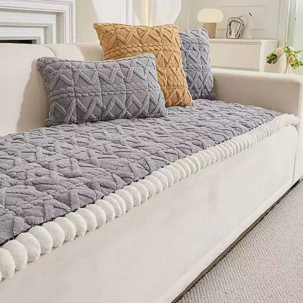 Sherpa Bankbeschermhoes - Gequilt Microfiber Bankovertrek met Anti-Slip voor 1-Zits 2-Zits 3-Zits 4-Zits Banken - Bescherming tegen Vlekken Stof Slijtage
