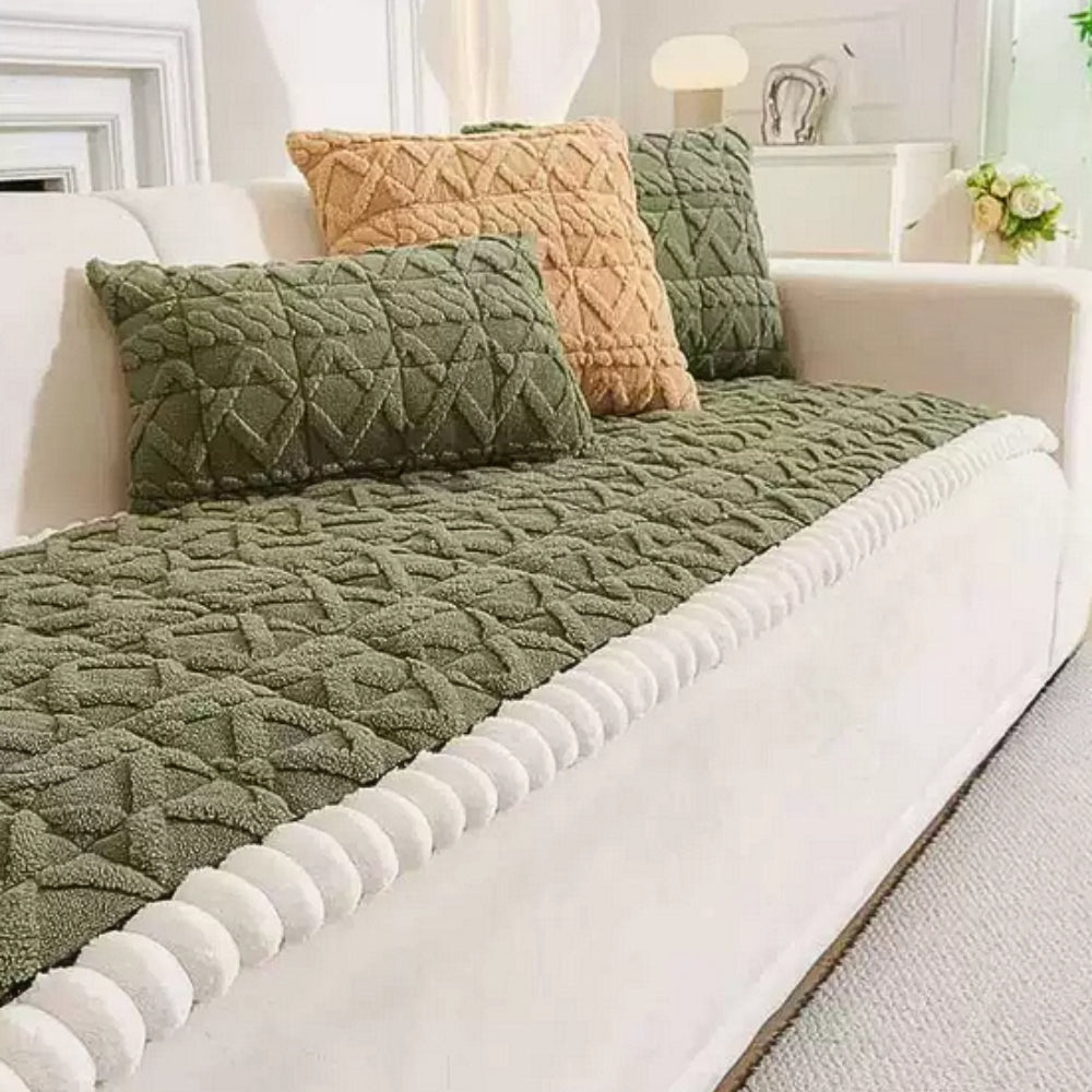 Sherpa Bankbeschermhoes - Gequilt Microfiber Bankovertrek met Anti-Slip voor 1-Zits 2-Zits 3-Zits 4-Zits Banken - Bescherming tegen Vlekken Stof Slijtage