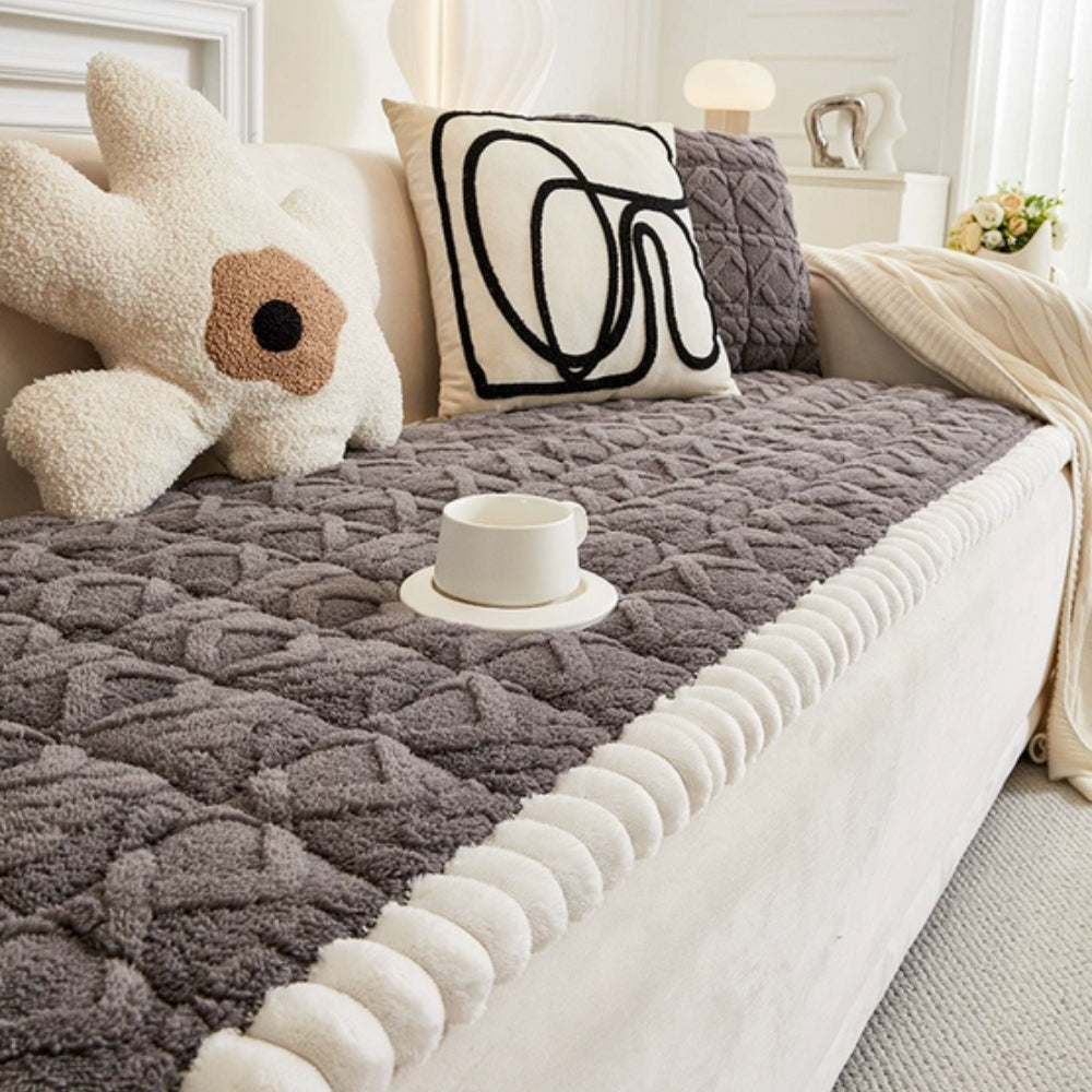 Sherpa Bankbeschermhoes - Gequilt Microfiber Bankovertrek met Anti-Slip voor 1-Zits 2-Zits 3-Zits 4-Zits Banken - Bescherming tegen Vlekken Stof Slijtage