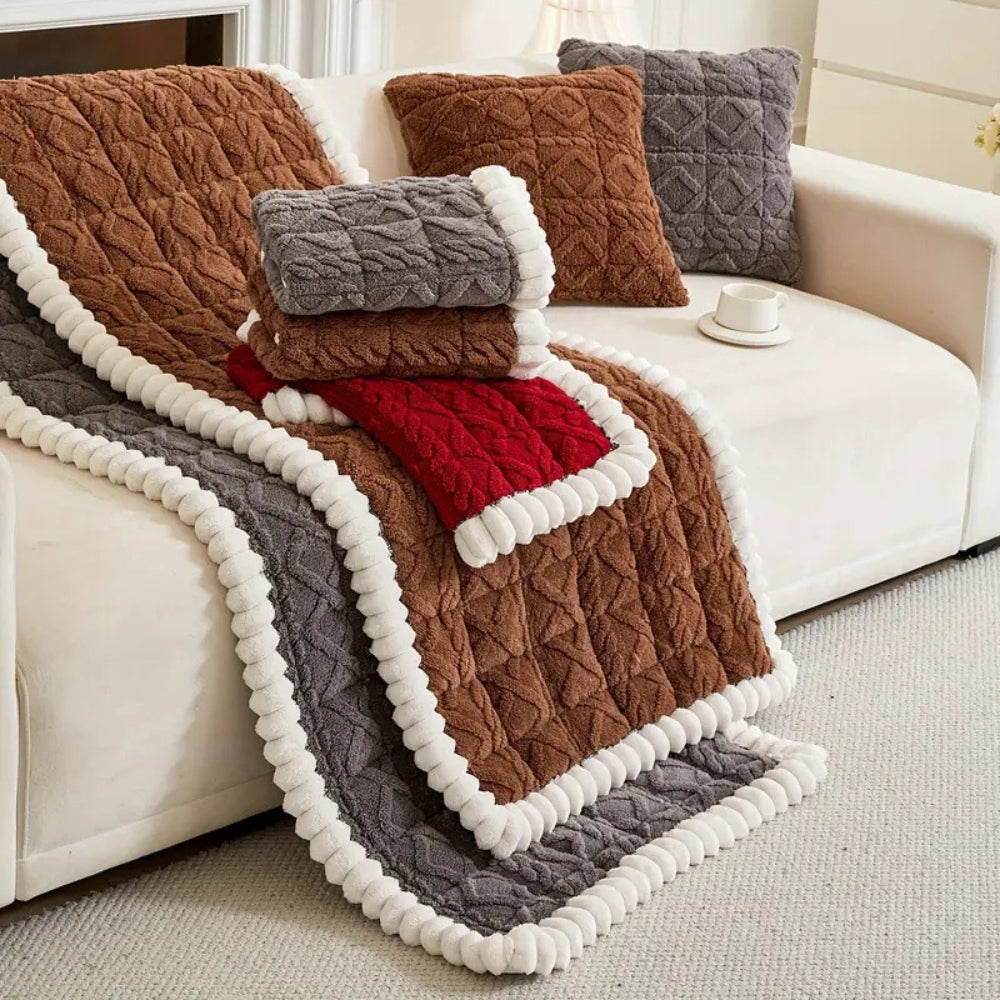 Sherpa Bankbeschermhoes - Gequilt Microfiber Bankovertrek met Anti-Slip voor 1-Zits 2-Zits 3-Zits 4-Zits Banken - Bescherming tegen Vlekken Stof Slijtage