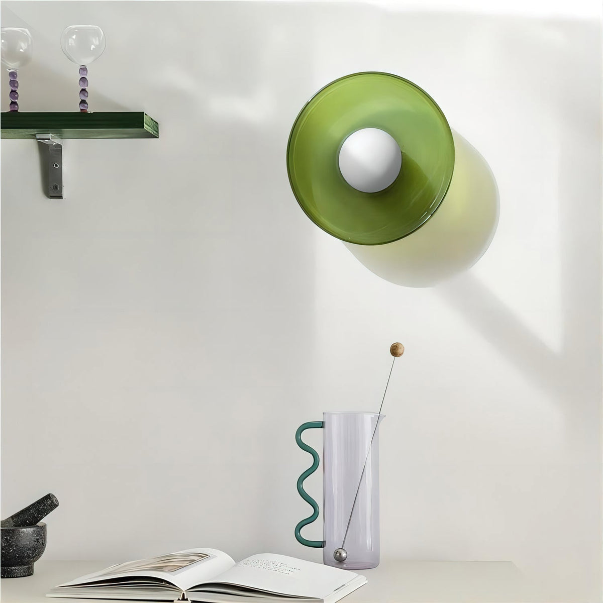Disc Orb Plafondlamp - Moderne Glazen Lampenkap Rond Scandinavisch Design Messing Basis 3 Lichtpunten Warm Licht Woonkamer Slaapkamer Eetkamer