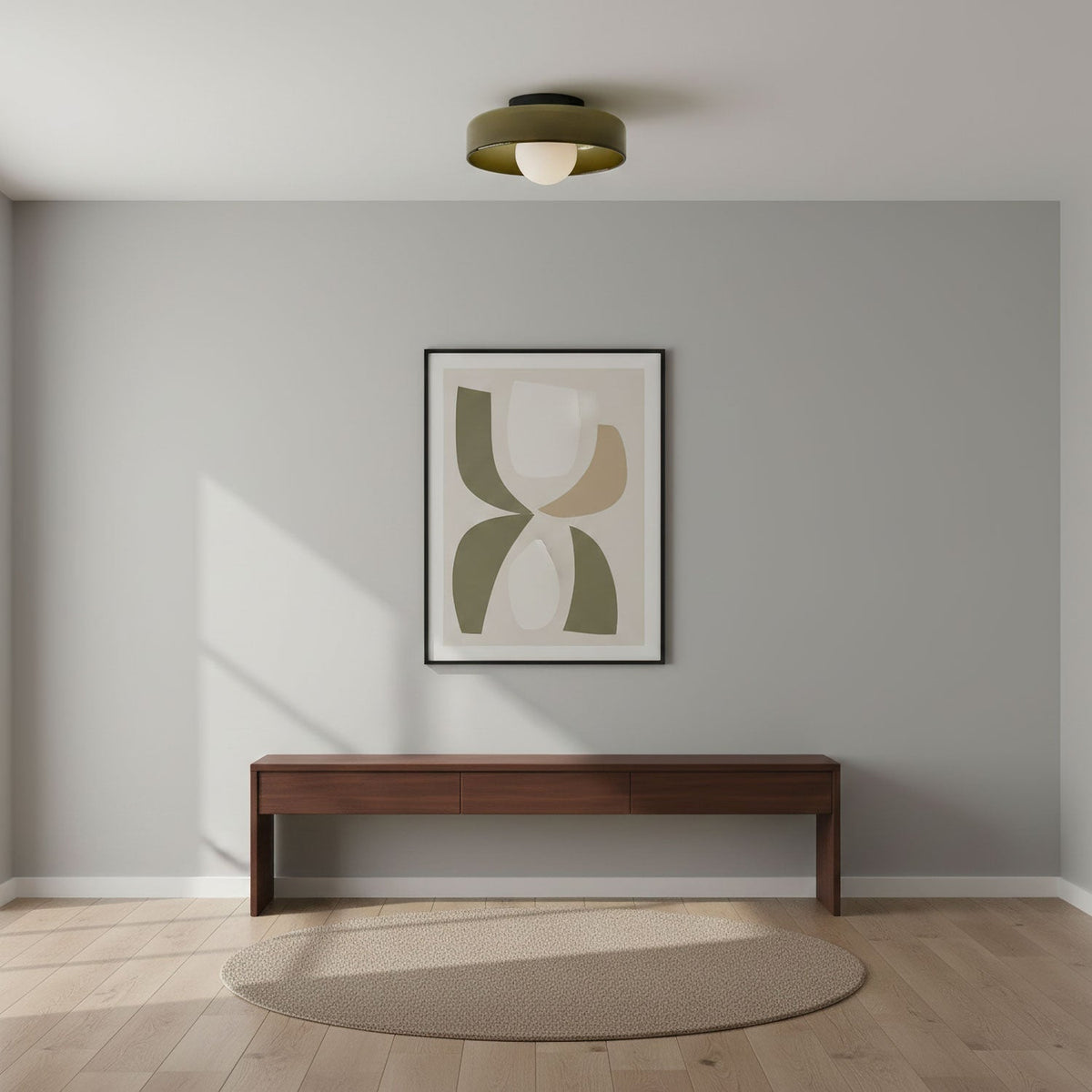Disc Orb Plafondlamp - Moderne Glazen Lampenkap Rond Scandinavisch Design Messing Basis 3 Lichtpunten Warm Licht Woonkamer Slaapkamer Eetkamer