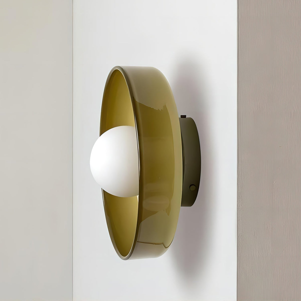 Disc Orb Plafondlamp - Moderne Glazen Lampenkap Rond Scandinavisch Design Messing Basis 3 Lichtpunten Warm Licht Woonkamer Slaapkamer Eetkamer