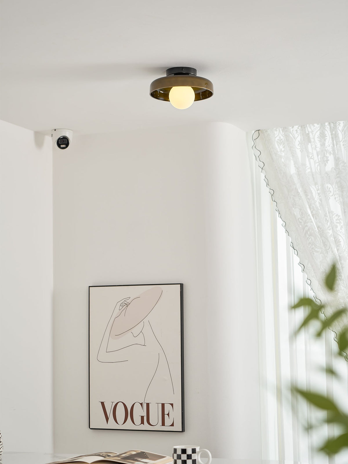 Disc Orb Plafondlamp - Moderne Glazen Lampenkap Rond Scandinavisch Design Messing Basis 3 Lichtpunten Warm Licht Woonkamer Slaapkamer Eetkamer