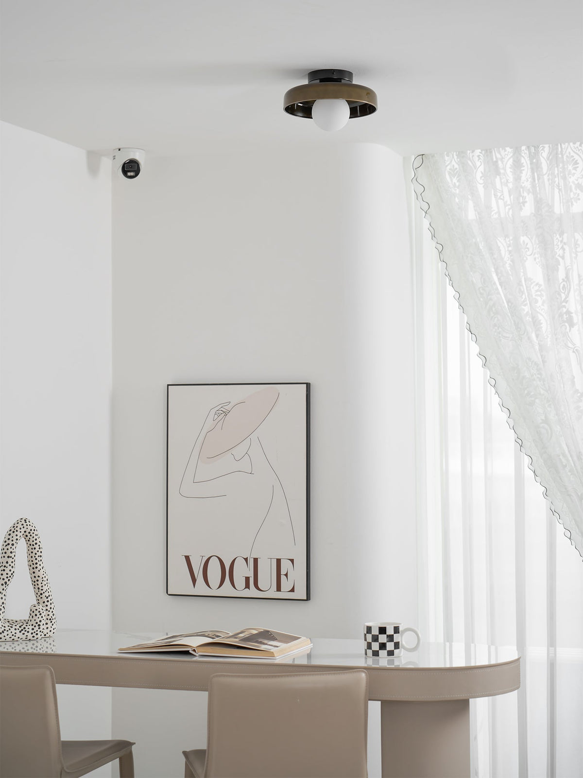 Disc Orb Plafondlamp - Moderne Glazen Lampenkap Rond Scandinavisch Design Messing Basis 3 Lichtpunten Warm Licht Woonkamer Slaapkamer Eetkamer
