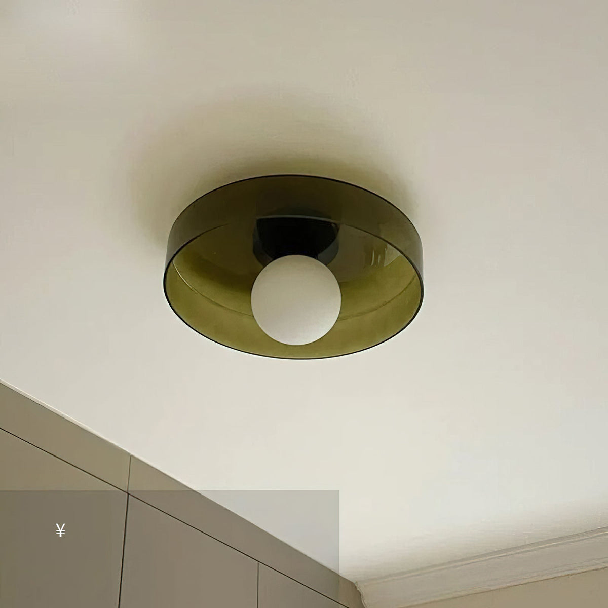 Disc Orb Plafondlamp - Moderne Glazen Lampenkap Rond Scandinavisch Design Messing Basis 3 Lichtpunten Warm Licht Woonkamer Slaapkamer Eetkamer