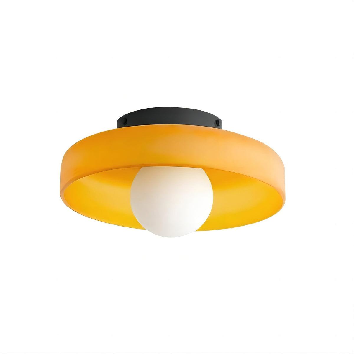 Disc Orb Plafondlamp - Moderne Glazen Lampenkap Rond Scandinavisch Design Messing Basis 3 Lichtpunten Warm Licht Woonkamer Slaapkamer Eetkamer