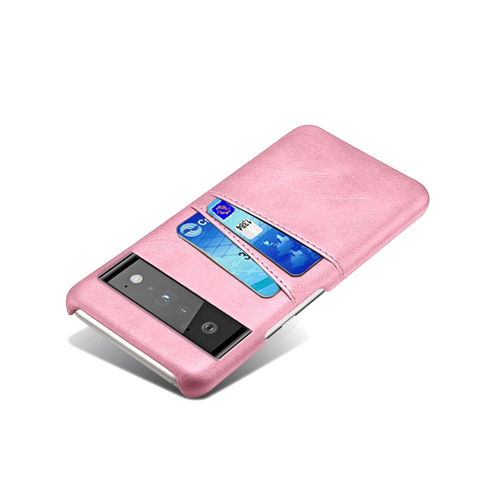 Smartphone Wallet Hoesje met Dubbele Kaartslots voor Google Pixel Modellen Leer-Look PU Beschermhoes Pasjeshouder