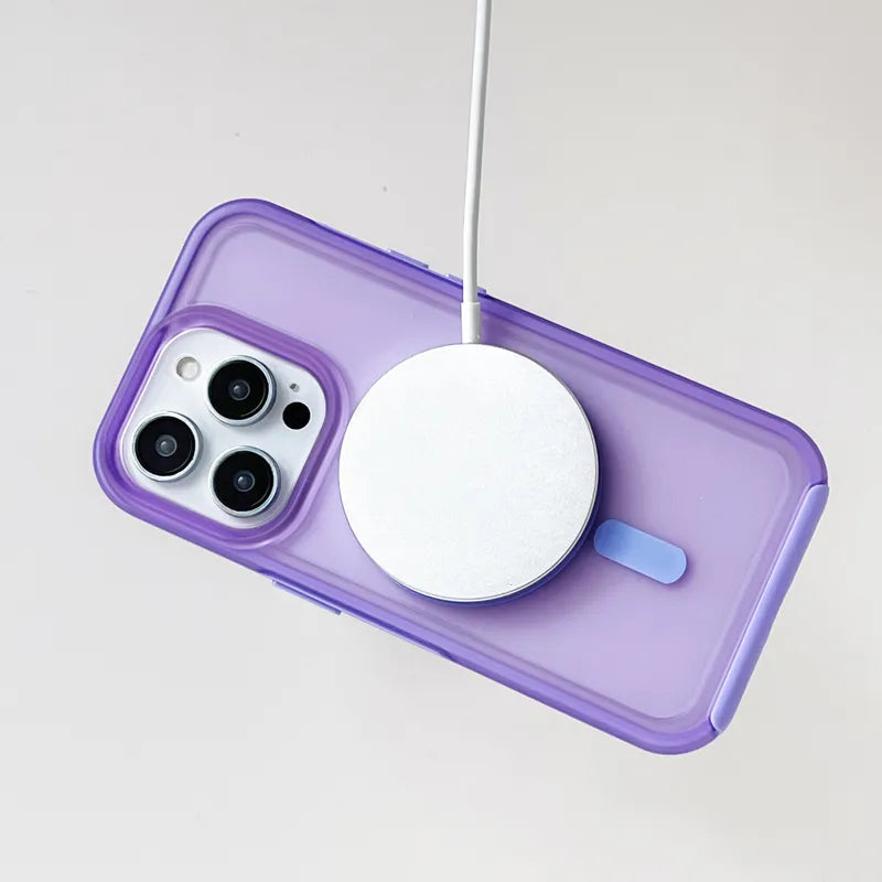 Prismatische Telefoonhoes met Draadloos Opladen iPhone 14 15 16 Pro Max Transparante Beschermhoes Shockproof