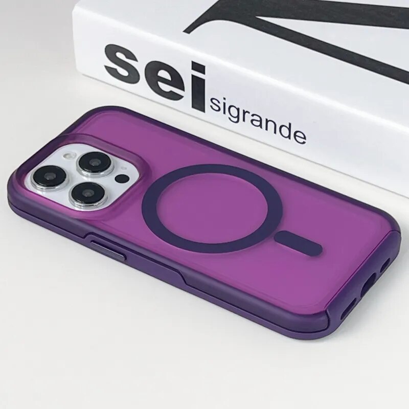 Prismatische Telefoonhoes met Draadloos Opladen iPhone 14 15 16 Pro Max Transparante Beschermhoes Shockproof