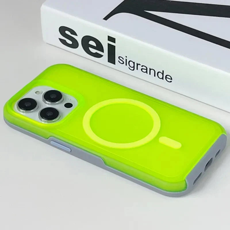 Prismatische Telefoonhoes met Draadloos Opladen iPhone 14 15 16 Pro Max Transparante Beschermhoes Shockproof
