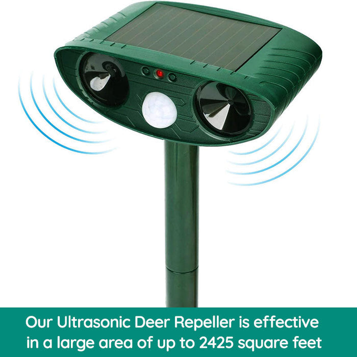 Zonne-energie Dierenverjager met Bewegingssensor Ultrasoon Outdoor Tuinbescherming tegen Katten Vogels