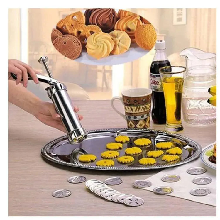 RVS Koekjespers met 20 Vormen & 4 Spuitmondjes - Perfecte Koekjes Maken
