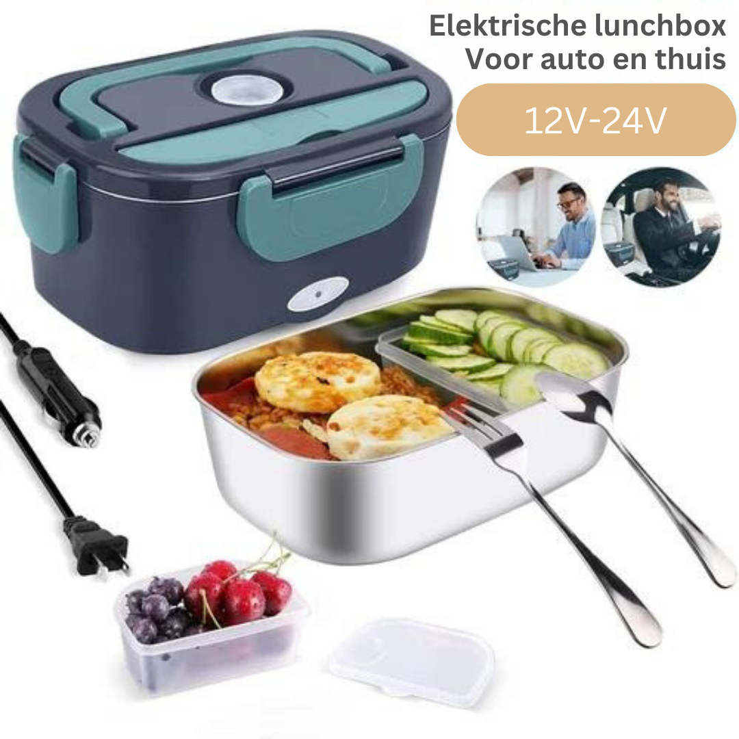 Elektrische Lunchbox met Verwarming 1.5L - Warm Eten Onderweg Auto & Thuis