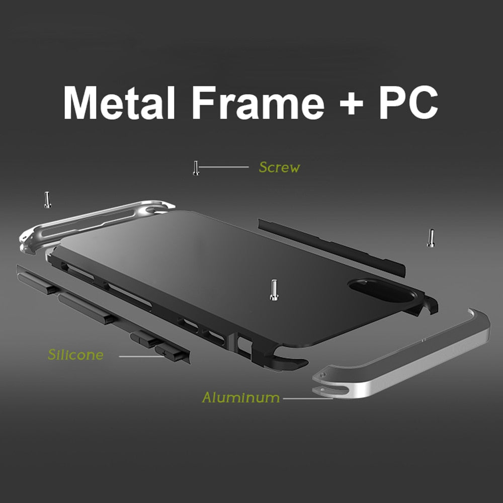 Metalen Pantserhoesje iPhone 14 15 16 Pro Max Valbestendig Camera Bescherming Anti-Vingerafdruk Shockproof