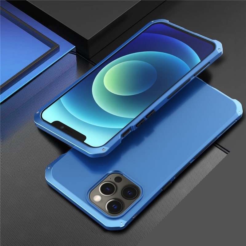 Metalen Pantserhoesje iPhone 14 15 16 Pro Max Valbestendig Camera Bescherming Anti-Vingerafdruk Shockproof