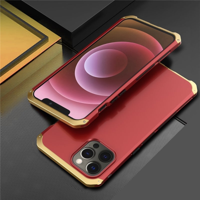 Metalen Pantserhoesje iPhone 14 15 16 Pro Max Valbestendig Camera Bescherming Anti-Vingerafdruk Shockproof