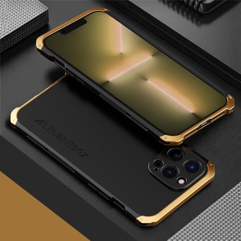 Metalen Pantserhoesje iPhone 14 15 16 Pro Max Valbestendig Camera Bescherming Anti-Vingerafdruk Shockproof