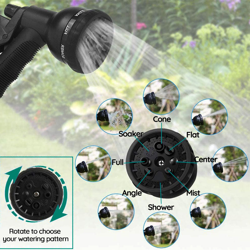Uitrekbare Tuinslang 30 Meter Flexibel met 8 Sproeistanden voor Tuin Planten Auto Wassen Balkon Terras