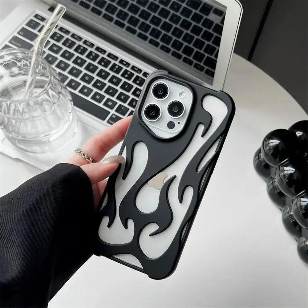 Geperforeerde Telefoonhoes iPhone met Vlammendesign Warmteafvoer Mat of Glanzend Afwerking Beschermhoes